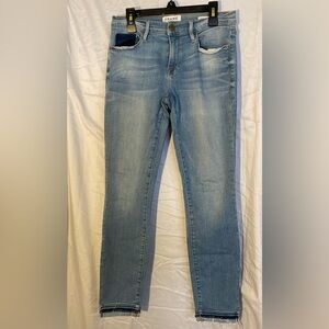 Frame Denim Light Blue Distressed Skinny Jeans